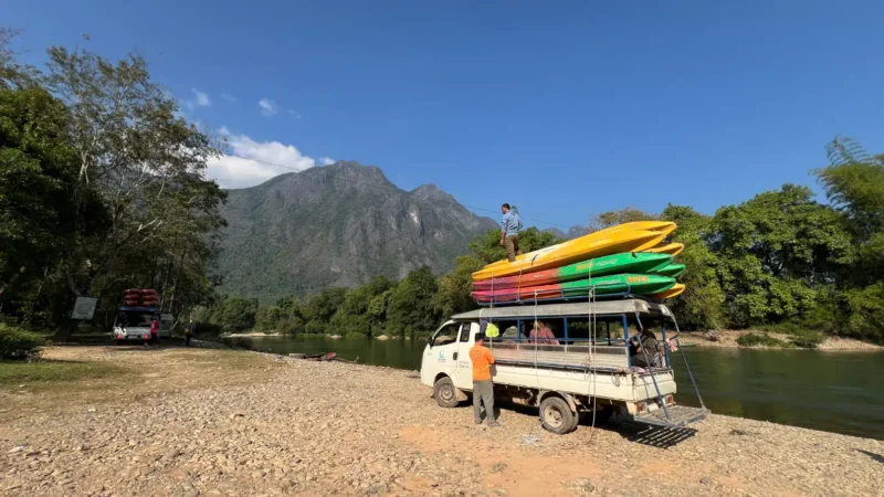 Nam Song Fluss in Vang Vieng